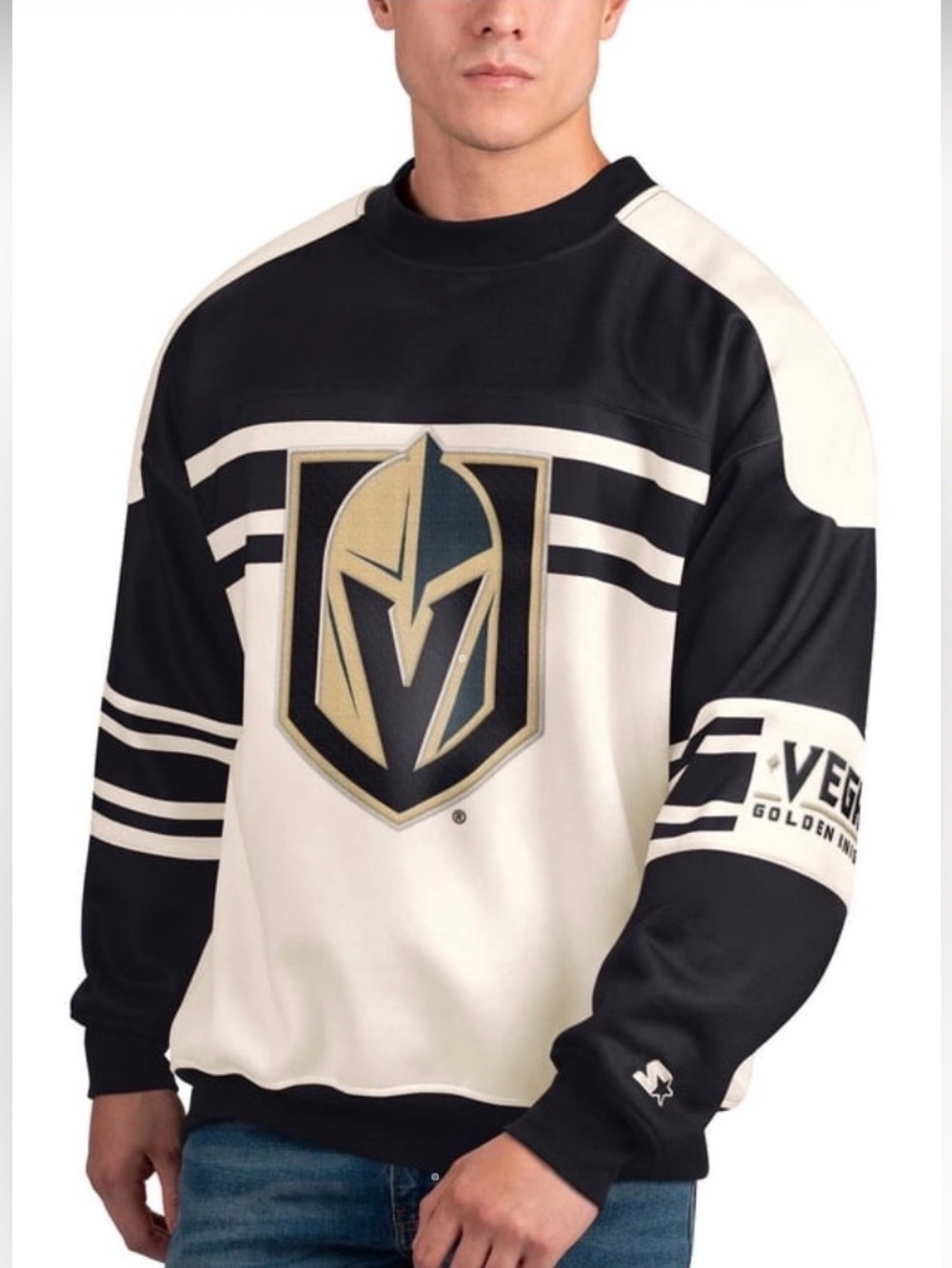 NWT Men's Black and White Vegas Golden Knights Pullover Sweatshirt Size M
